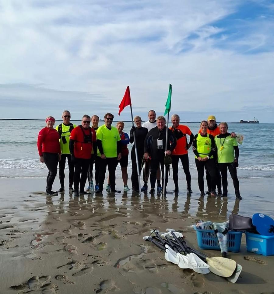 Participants dans la houle – longe-côte Merlimont Côte et Mer, octobre 2026